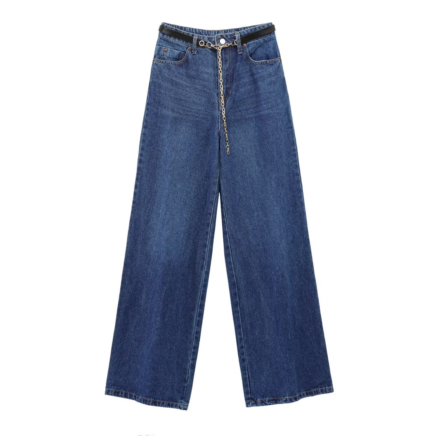 Women's Denim Vest with Belt and Denim Pants Set