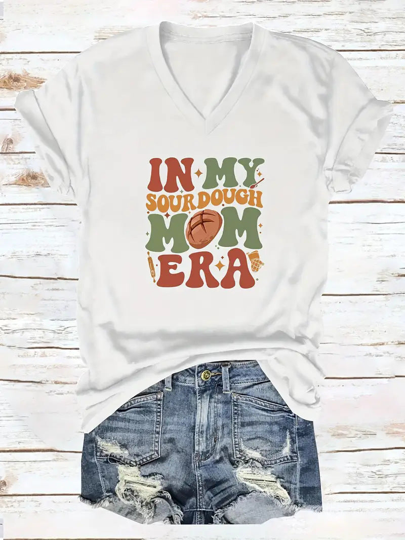 V-Neck Women's T-Shirt Round Neck Short Sleeve Gift for  Women
