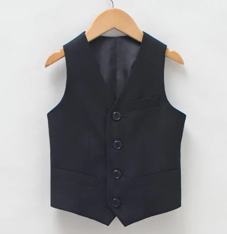 Children's Black Waistcoat for Boys' Performances