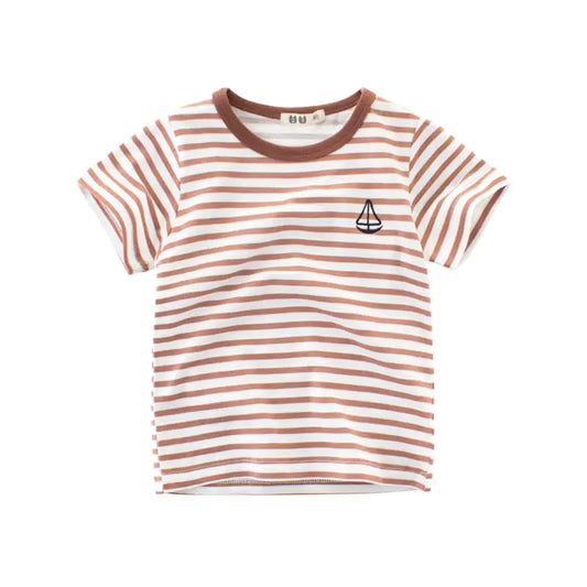 Boys' Striped Cotton T-Shirt for Kids