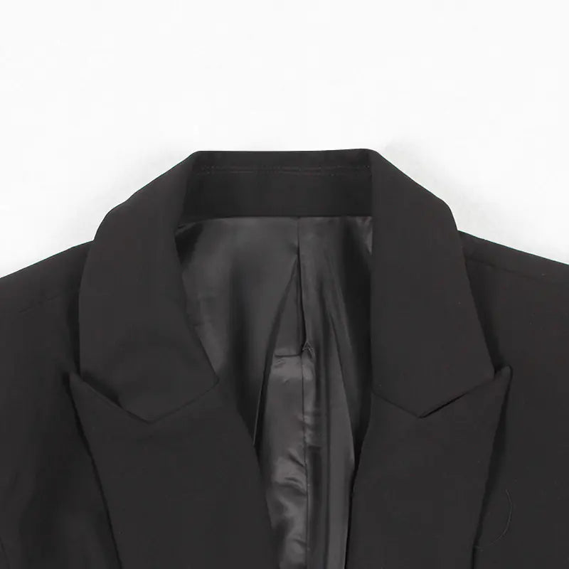 Casual Black Blazer for Women with Long Sleeves