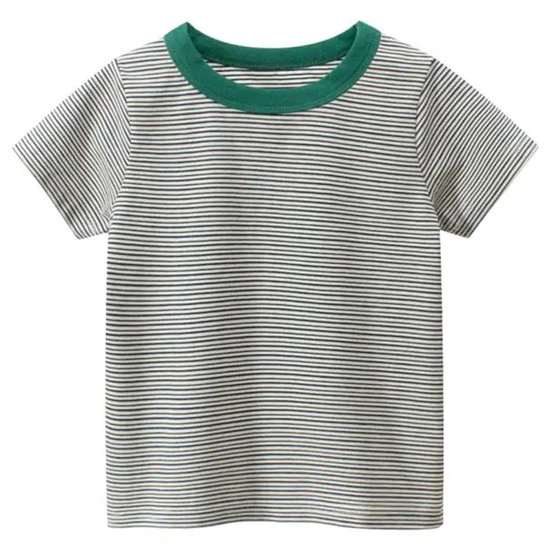 Striped Short Sleeve Round Neck T-Shirt