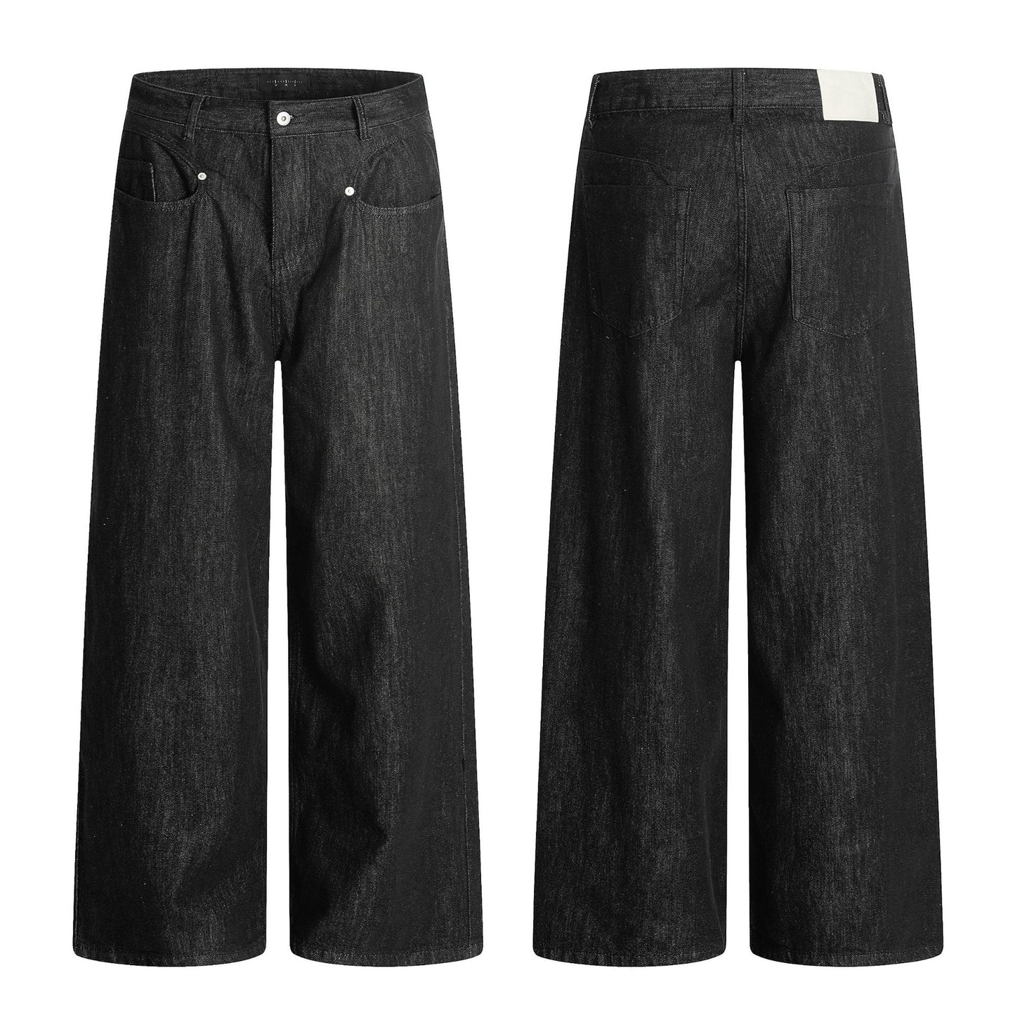 Denim Jeans Faded Unisex Straight A-Line Slim Clean Fit Versatile Long Pants