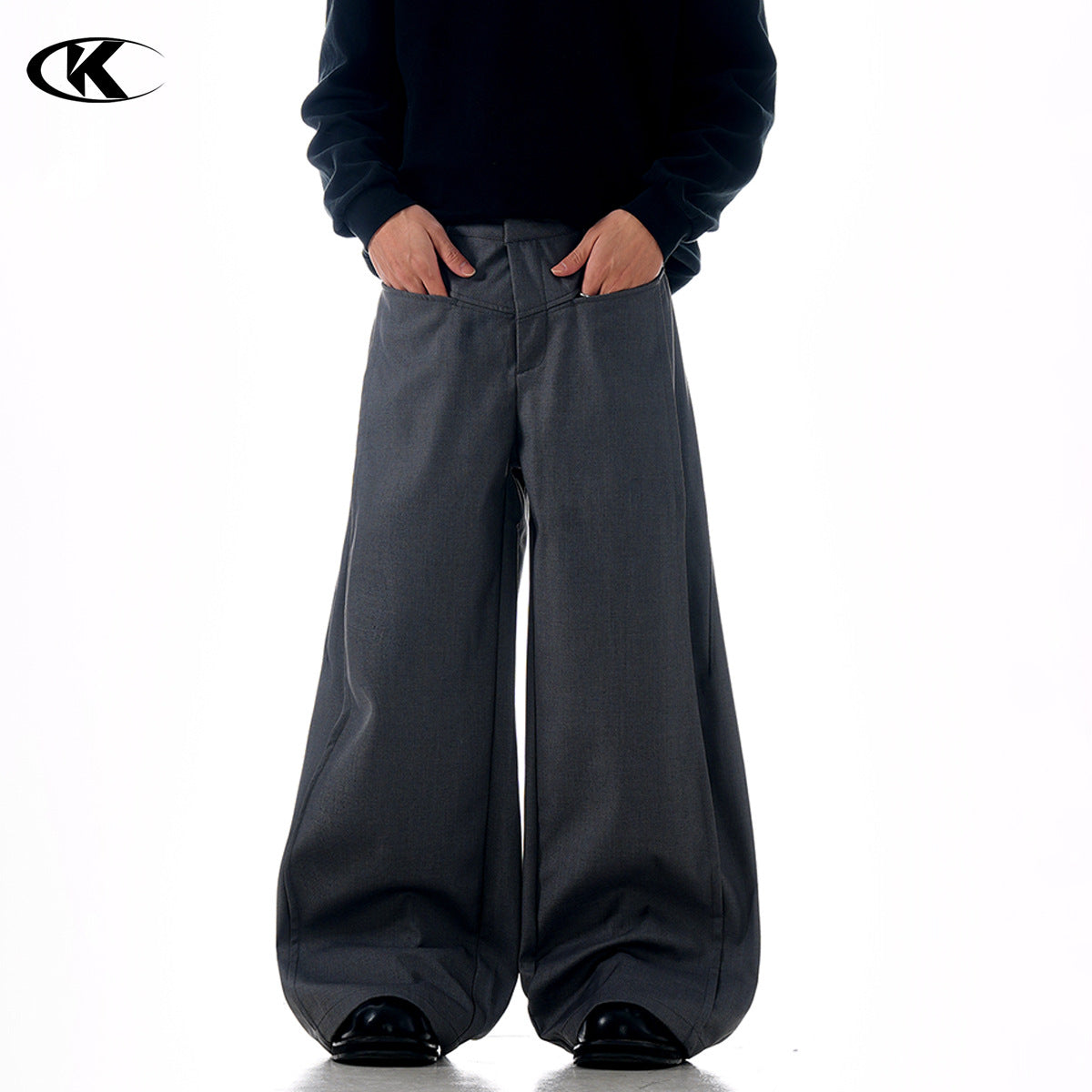 A-line Loose Fit Slimming Simple Trendy Three-dimensional Tailoring Long Pants