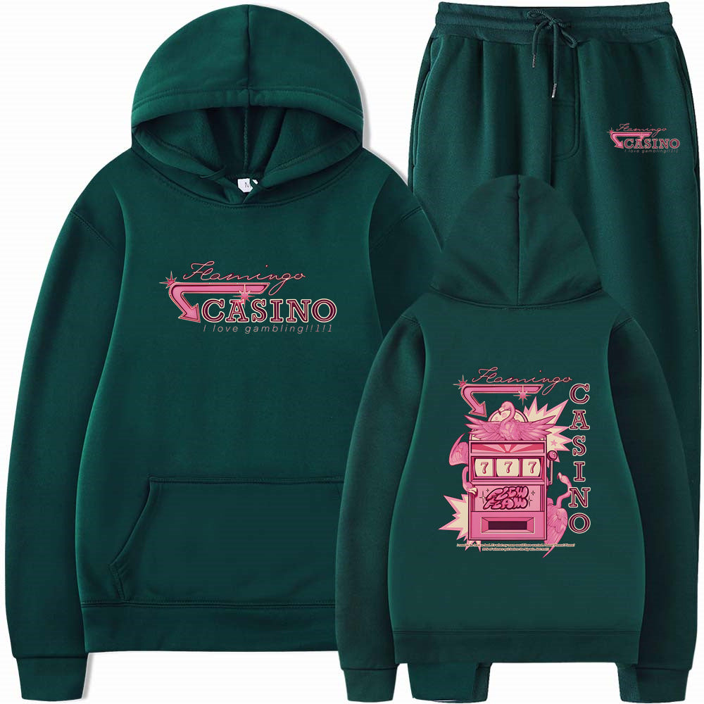 Travis Scotts Trendy CASINO Unisex Loose Hoodie Set