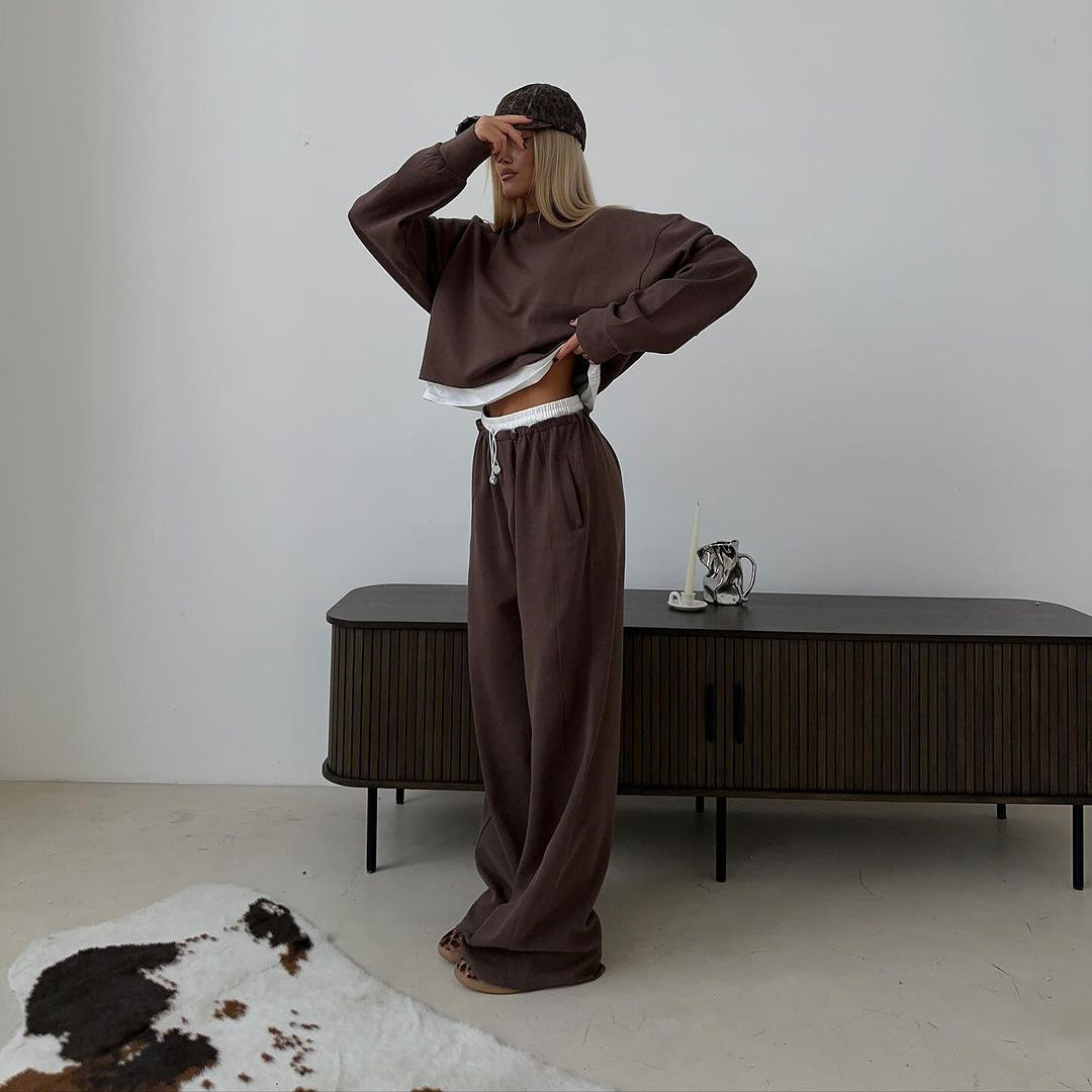 Loose Hoodie Two-Piece Set Drawstring Waist Hoodie Customization