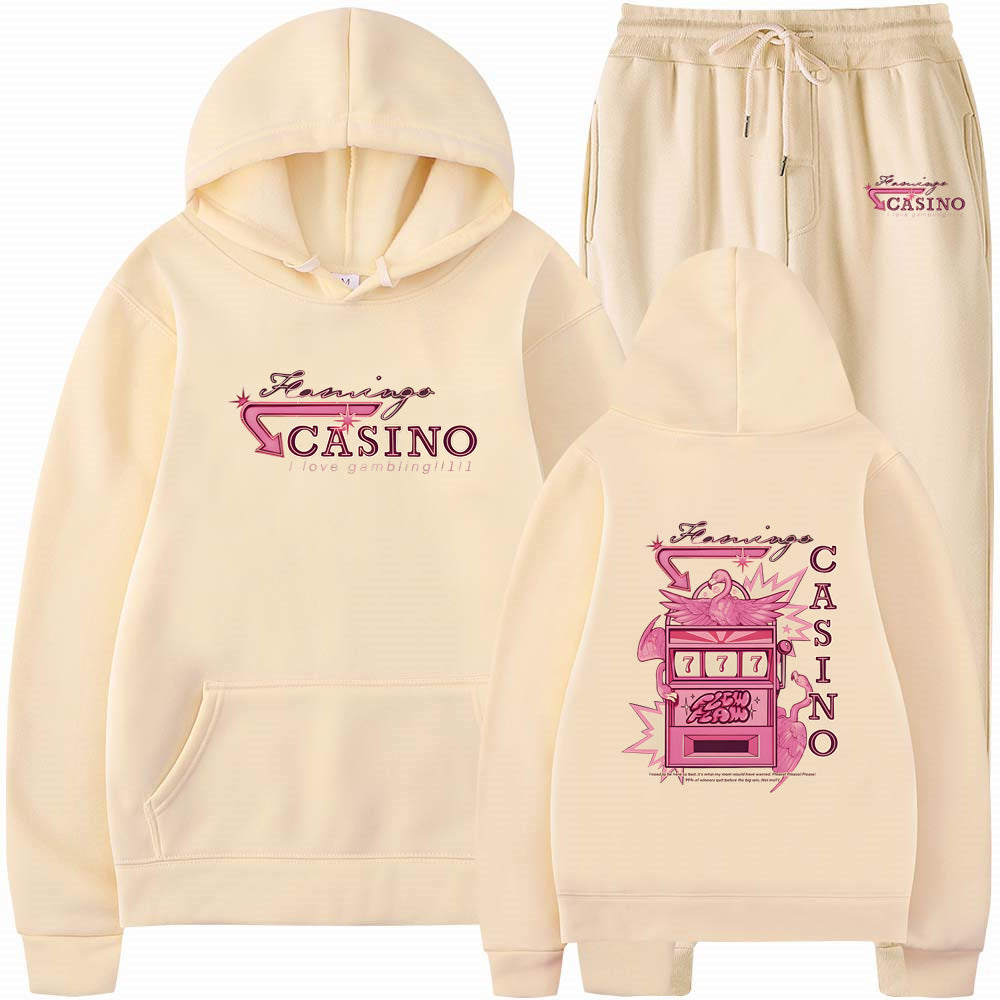 Travis Scotts Trendy CASINO Unisex Loose Hoodie Set