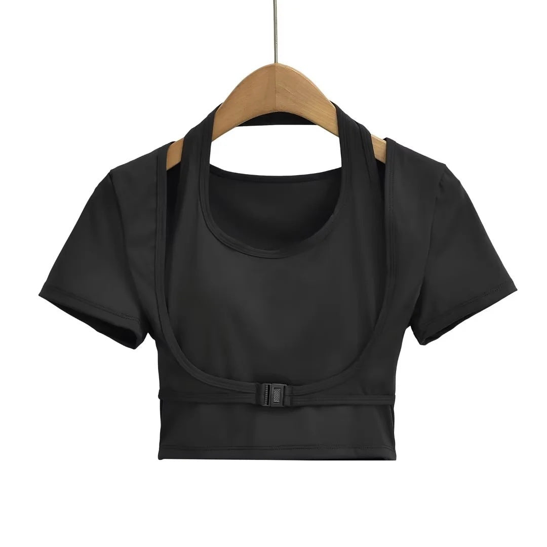 One piece short sleeved top