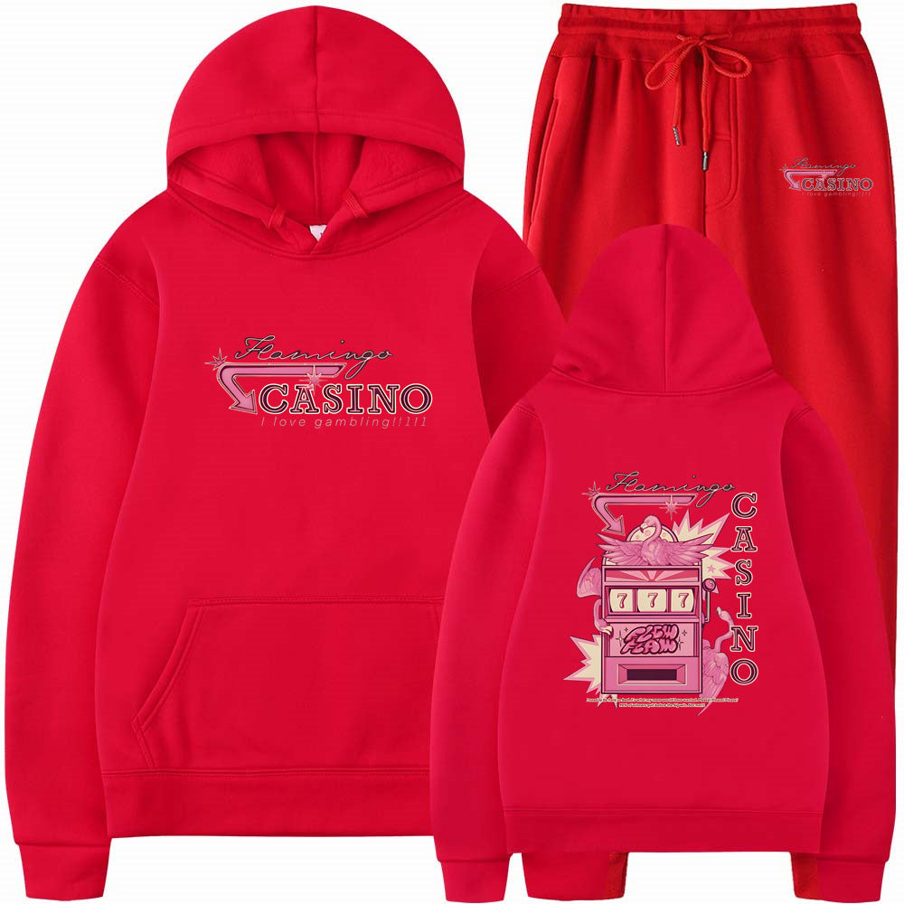 Travis Scotts Trendy CASINO Unisex Loose Hoodie Set