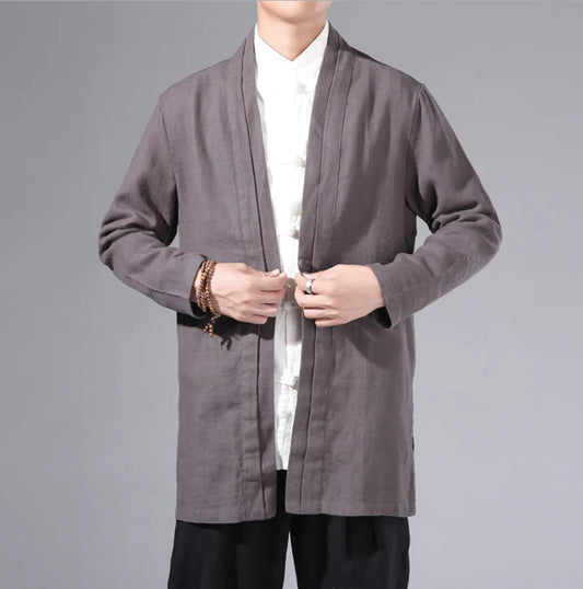 2019 Men’s Linen Autumn Vintage Chinese Style Cardigan
