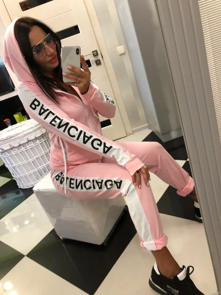 2019 Women's Fashion Hoodie Sports Set for Cross-Border