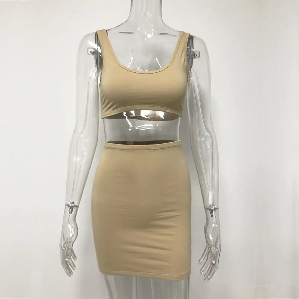 Summer Cotton Dress and Skirt Set for Women