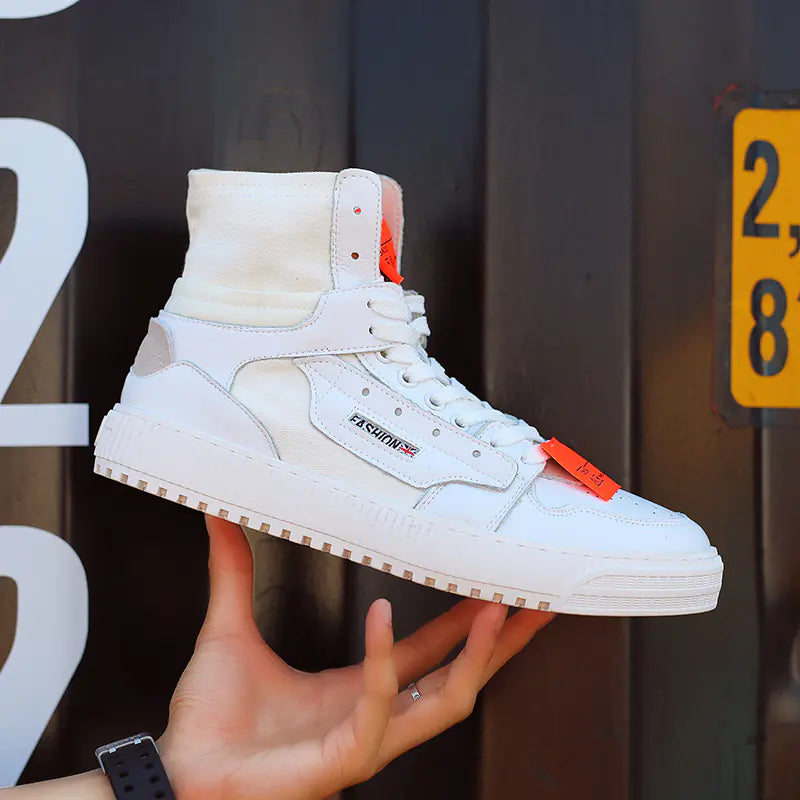 Men's High-Top Canvas Sneakers, Korean Style Casual Shoes