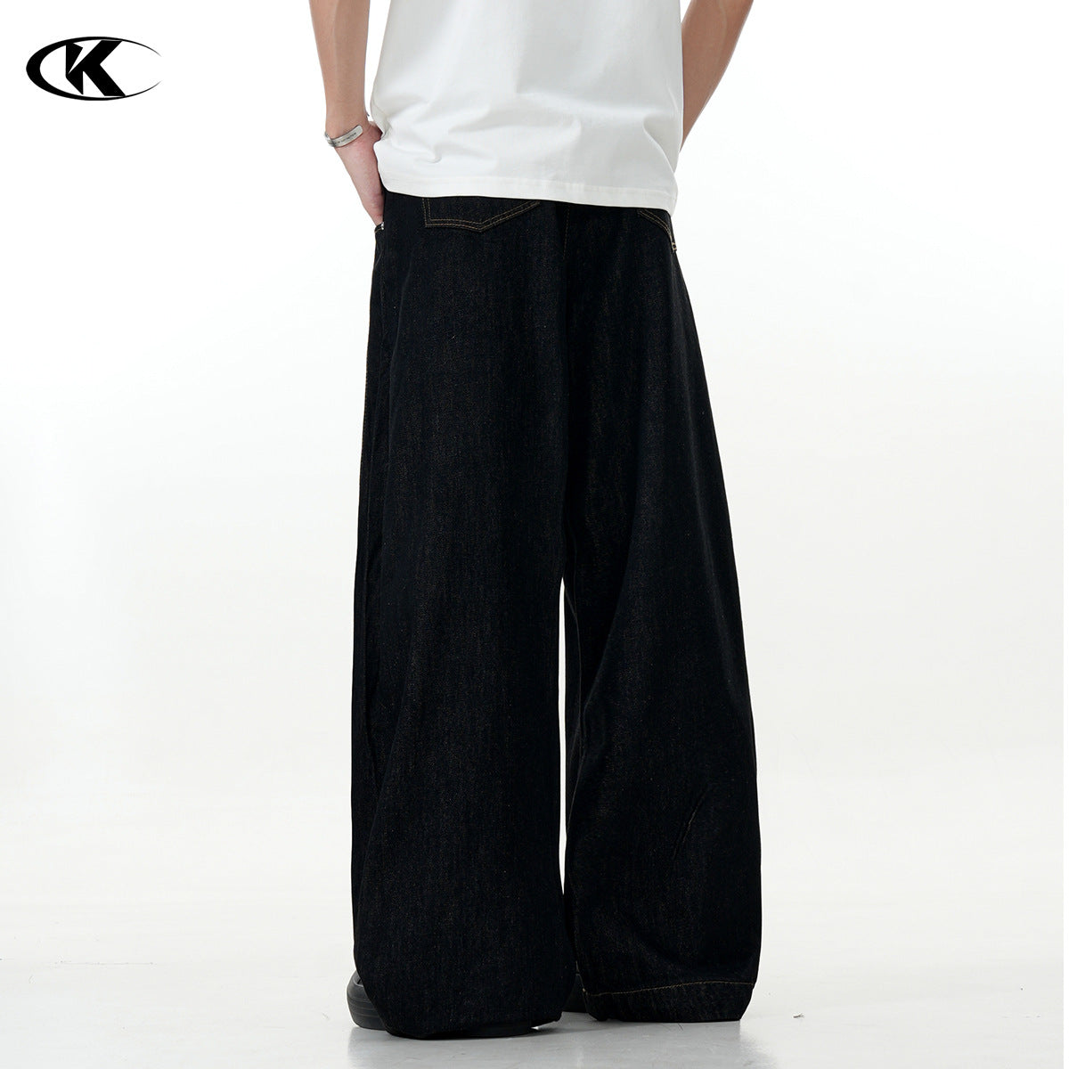 Simple Slimming Loose Fit Casual Trendy Banana Shape Wide Leg Long Pants