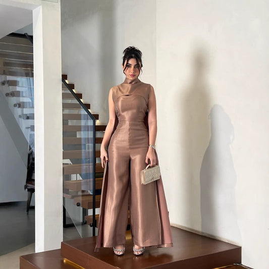 Button Vintage Elegant Jumpsuit Long Robe Two-Piece Set
