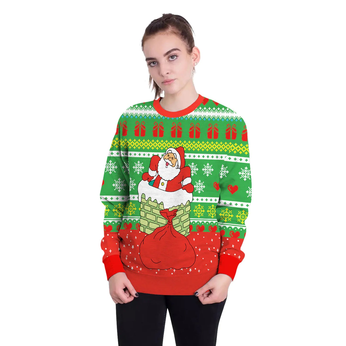 3D Digital Printed Women's Christmas Pullover Sweatshirt