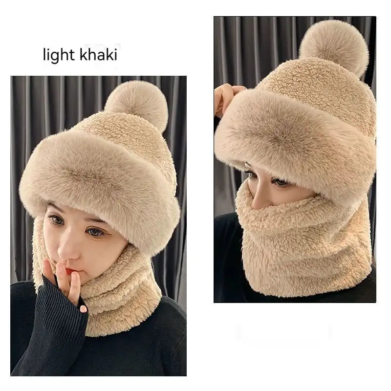 Outdoor Women's Fleece-Lined Hat with Ear Protection