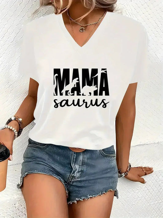 V-Neck Women's T-Shirt Round Neck Short Sleeve Gift for  Women