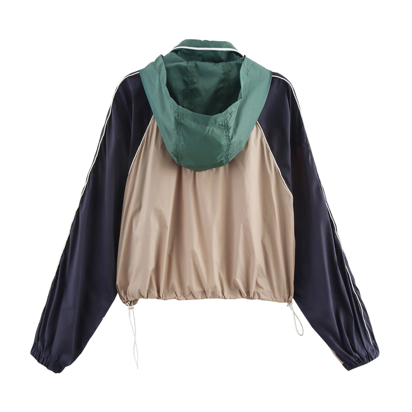 Women's Clothing INS Color Block Trimmed Jacket + Long Pants Set