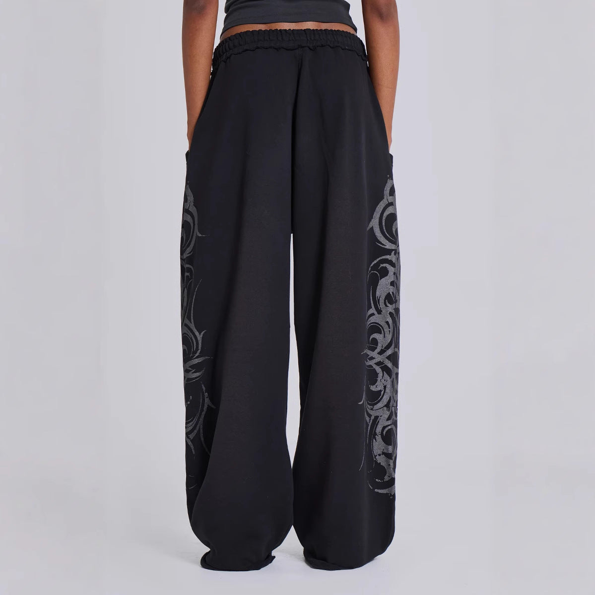 Print Sweatpants Streetwear Spicy Girl Hip Hop Casual Wide Leg Pants Loose Long Pants Trendy