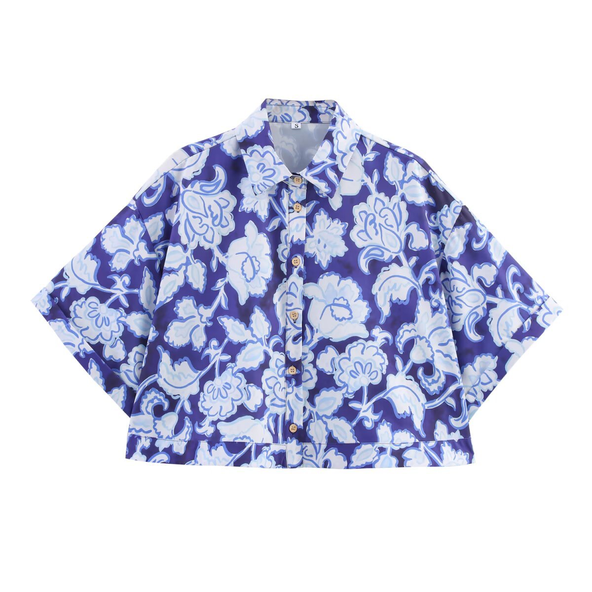 Women's Clothing Flower Print Short Shirt + Long Pants Set