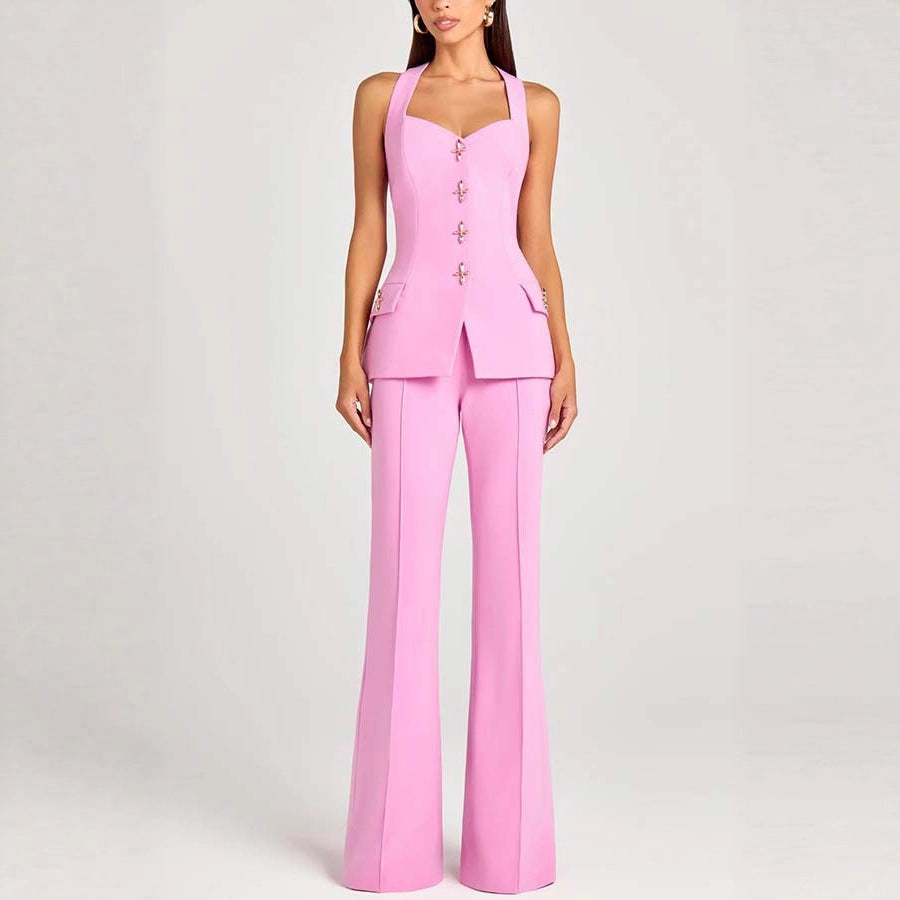 Elegant Long Sleeve Blazer Set with Vest and Trousers for Women  Autumn/Winter Fashion Style
