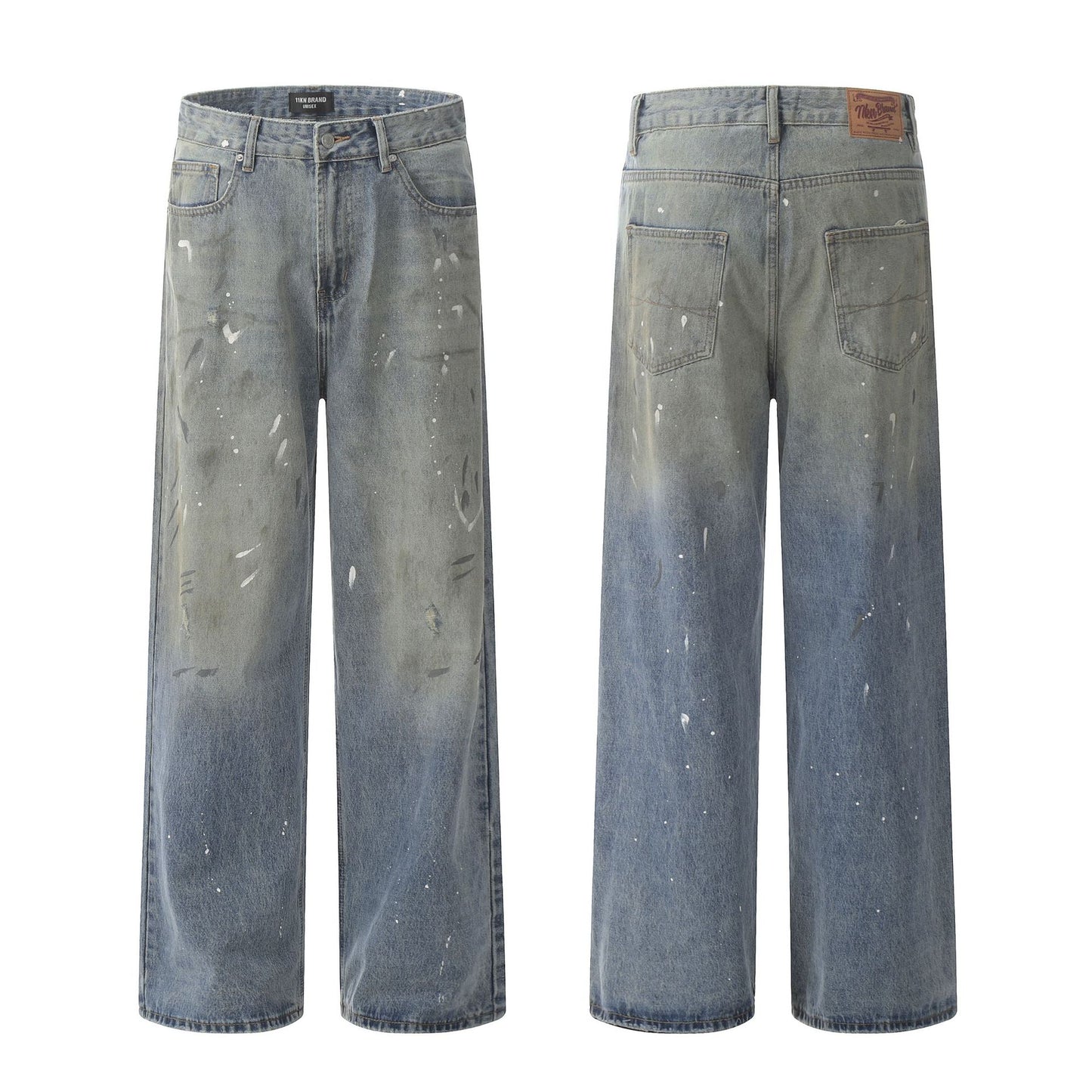 Gradient Loose Fit Three-Dimensional Trendy Casual Pile Slim Wide-Leg Long Pants
