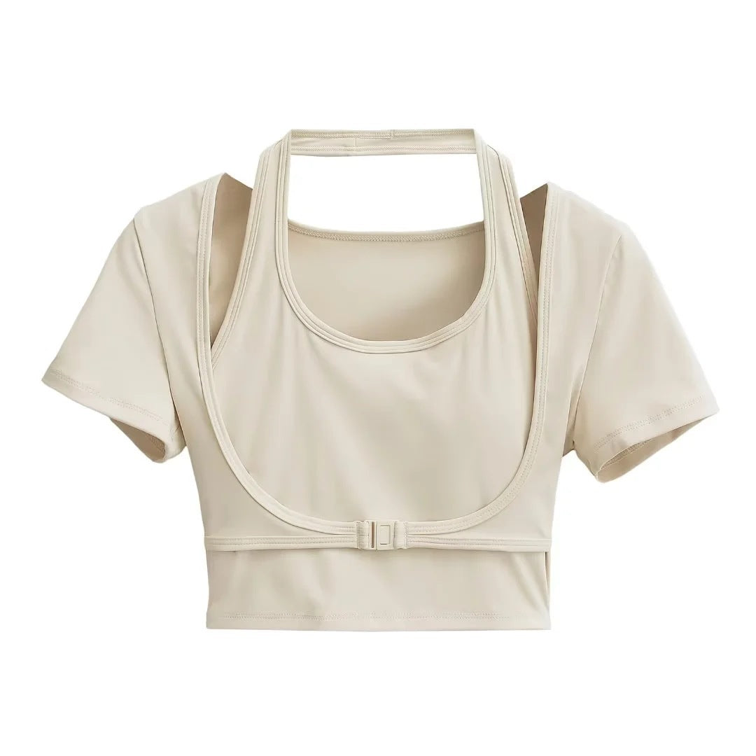 One piece short sleeved top