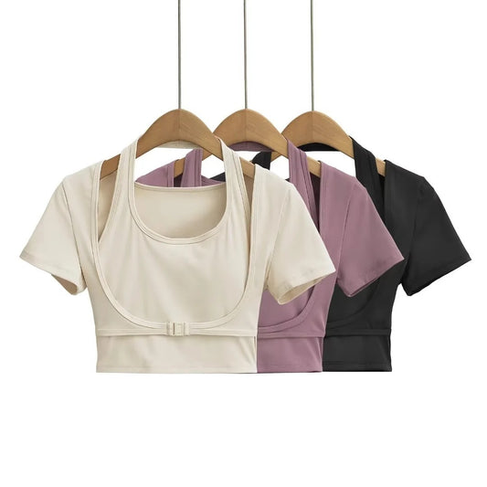 One piece short sleeved top
