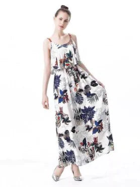 Floral Ruffle Hem Maxi Dress for Women