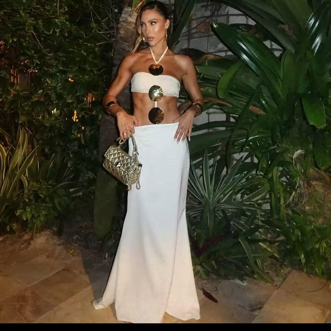 Women's Long Dress Set Pure Color New Style