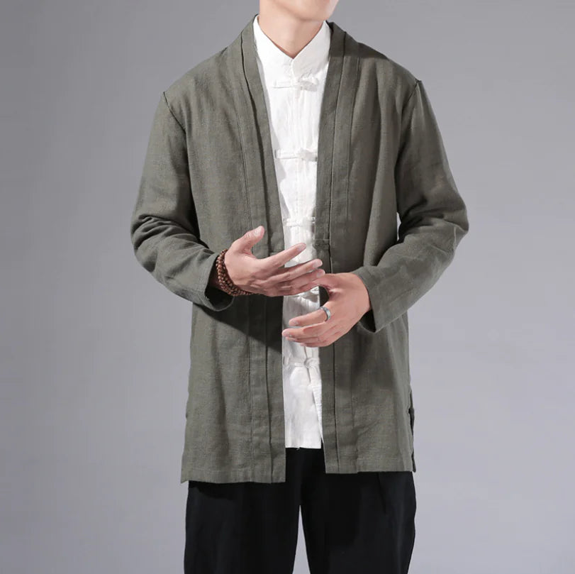 2019 Men’s Linen Autumn Vintage Chinese Style Cardigan