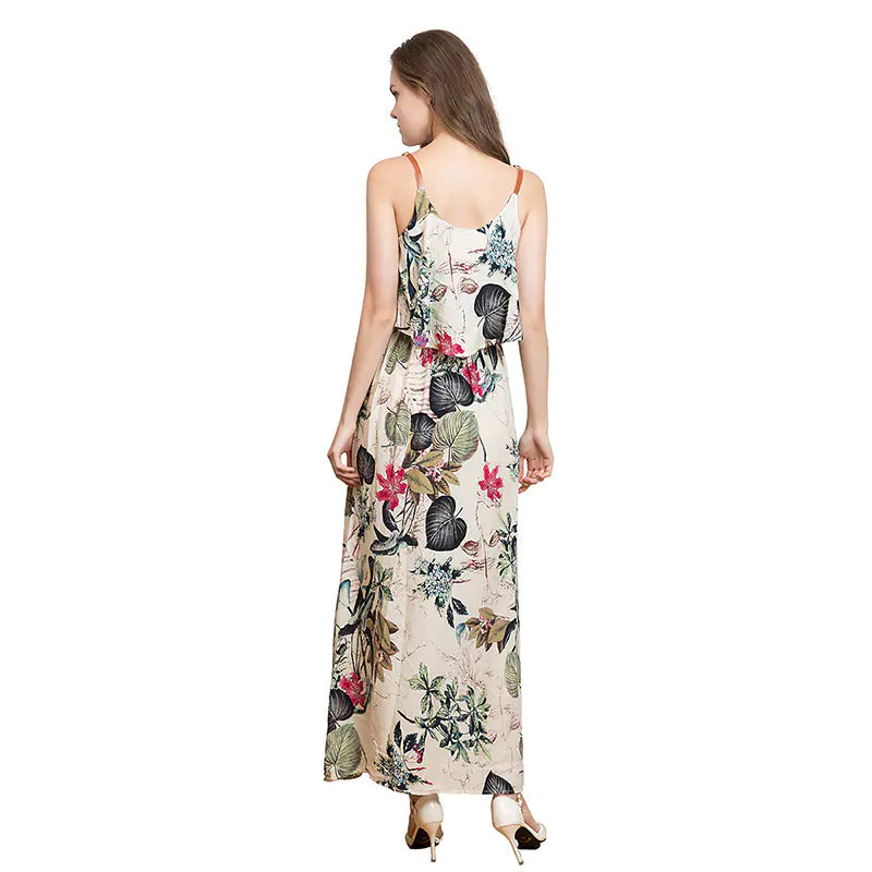 Floral Ruffle Hem Maxi Dress for Women