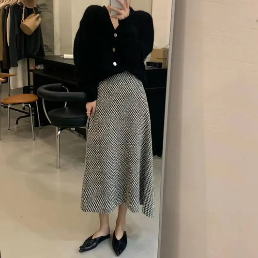 High Waist Versatile A-Line Skirt for Girls