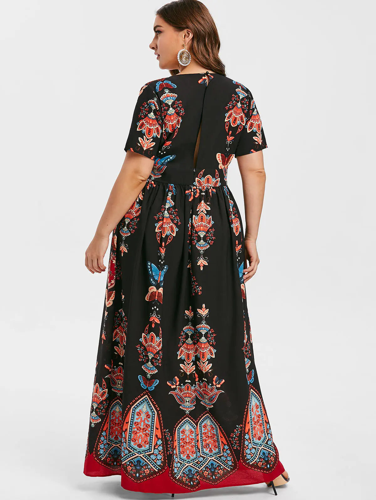Plus Size V-Neck Dress, Elegant and Stylish Design
