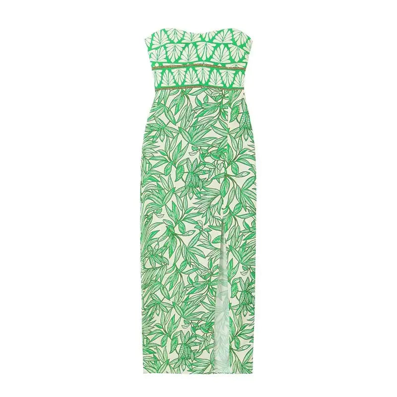 Floral Dress with High Slit for Women