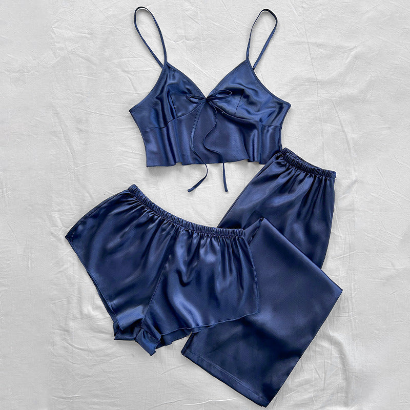Flat top nightgown home suit set
