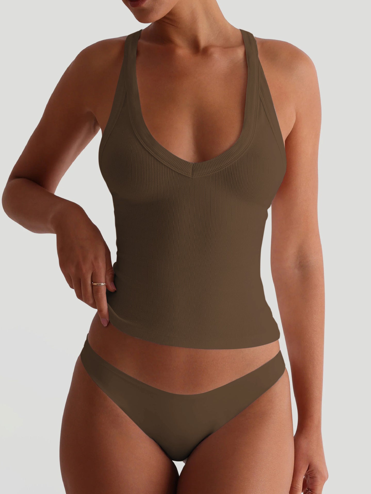 Women's Solid Color Backless Camisole Sexy Sporty Open-Back Outerwear
