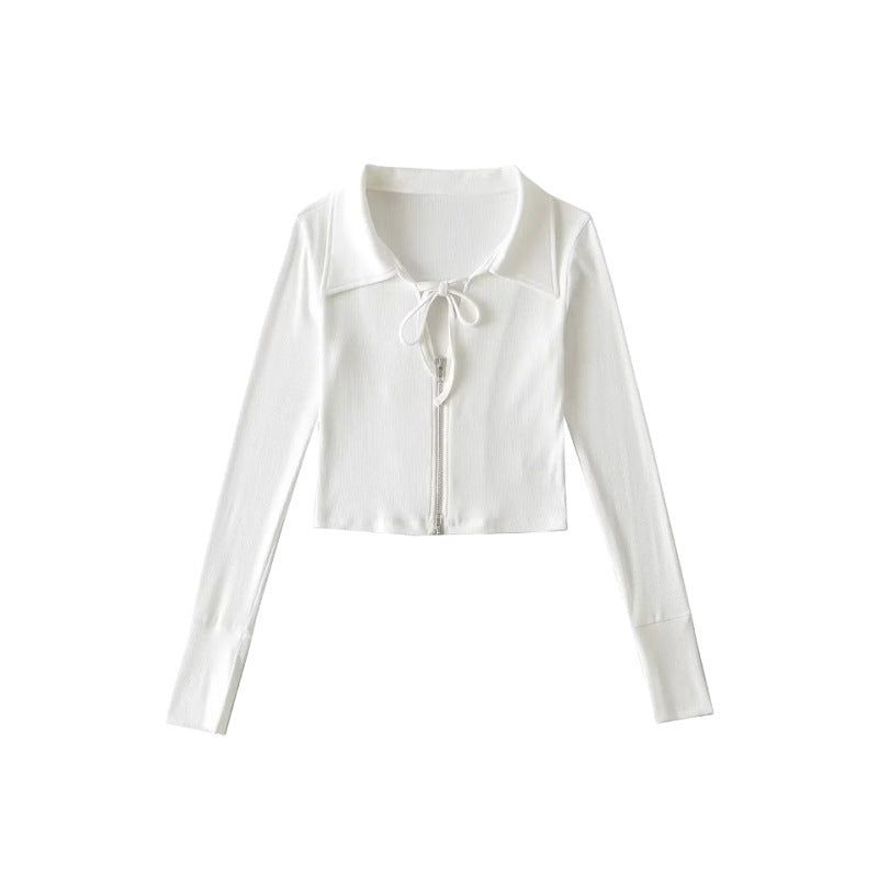 Deep V-neck zipper sports jacket