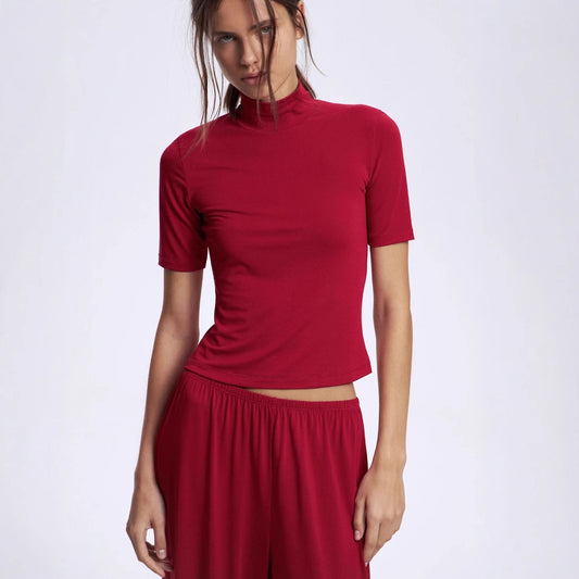 Soft and Comfortable Round Neck Short Sleeve Top Leggings
