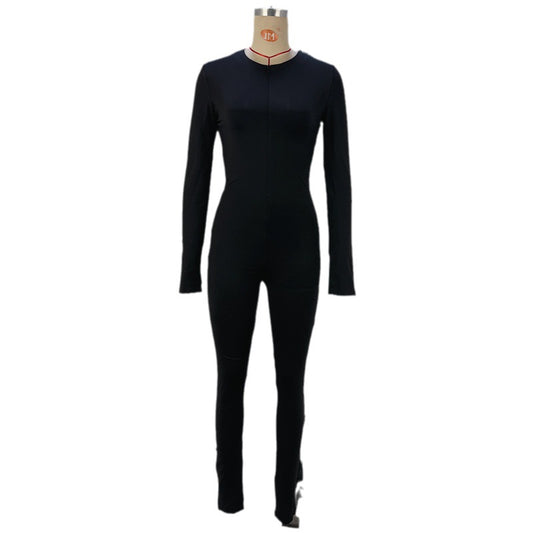 Slim fit long sleeved jumpsuit