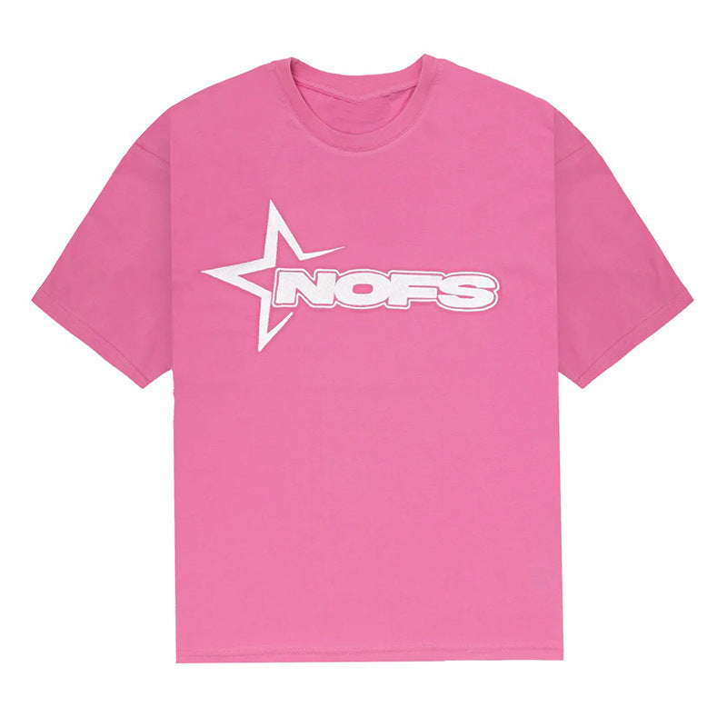 Short Sleeve Top for Men and Women, Street Hip Hop Punk Letter Print T-Shirt and Shorts