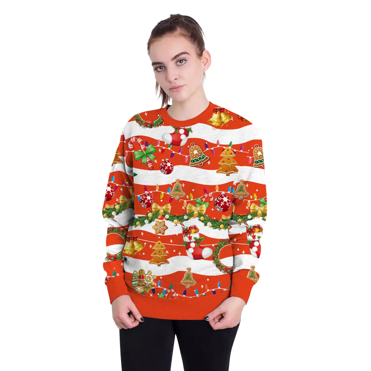 3D Digital Printed Women's Christmas Pullover Sweatshirt