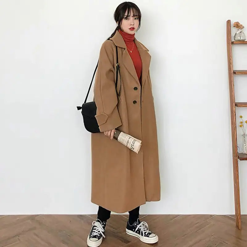 Cashmere Mid-Length Small Woolen Cloth for Versatile Style
