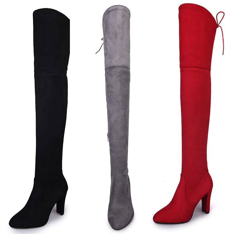 2020 Fashion Pointed Toe High Heel Over Knee Boots