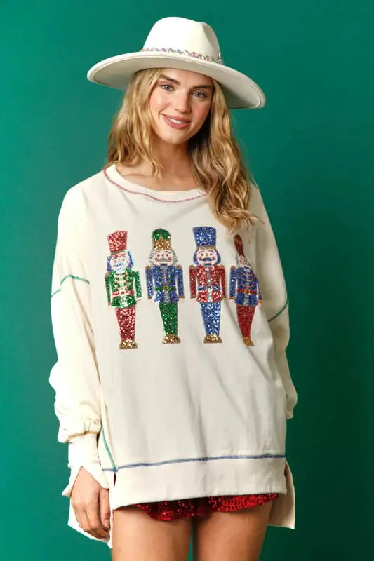 Women's Long-Sleeved Christmas Sequined Sweater