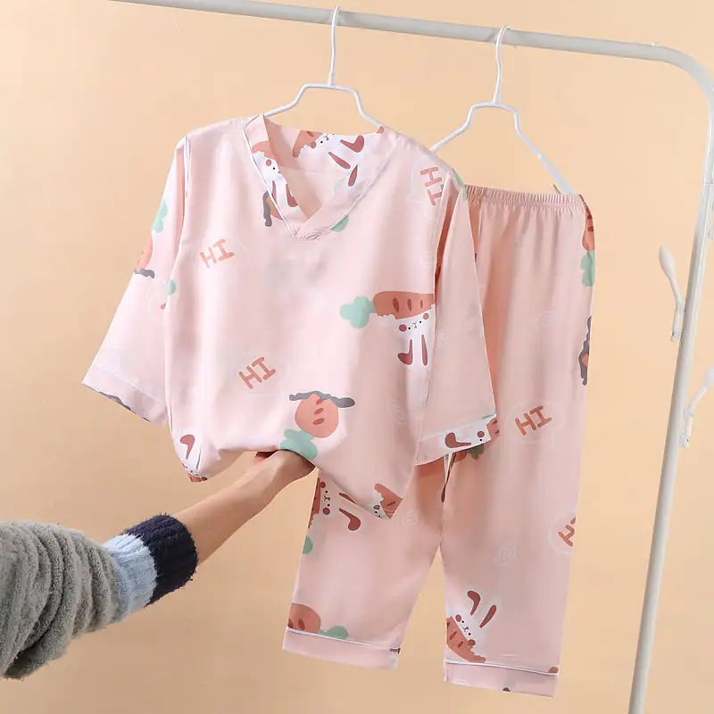 Children's Summer Lightweight Printed Homewear Set