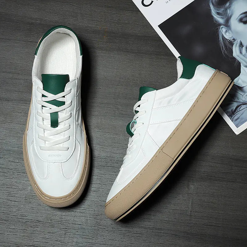 2022 Men's Casual White Leather Vulcanized Sneakers