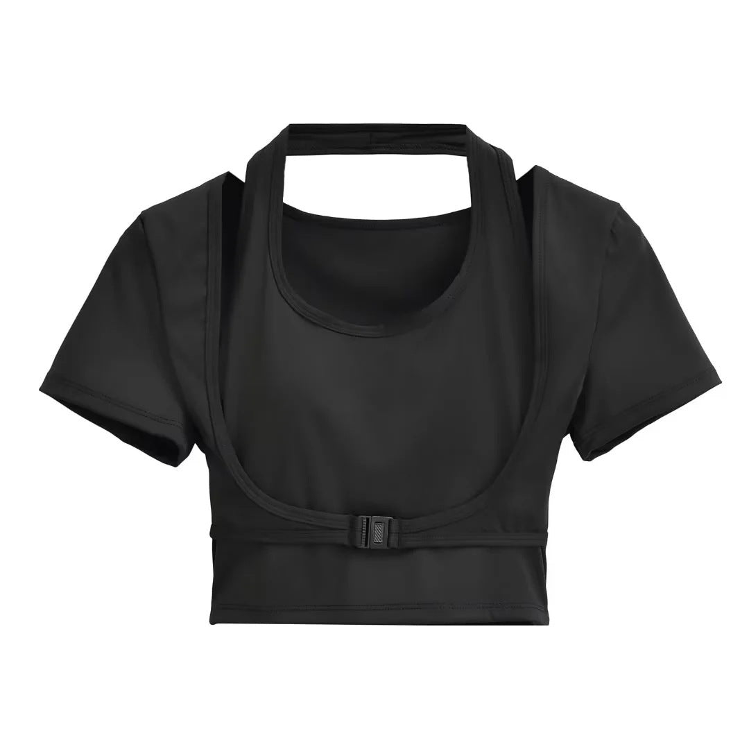One piece short sleeved top