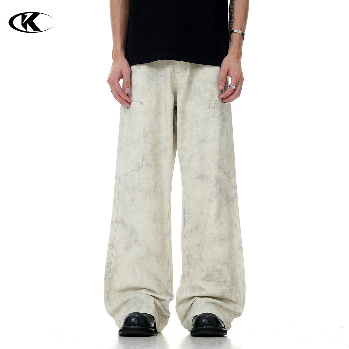 Work Pants for Men and Women Vintage Washed Slim Fit Loose Casual Trousers